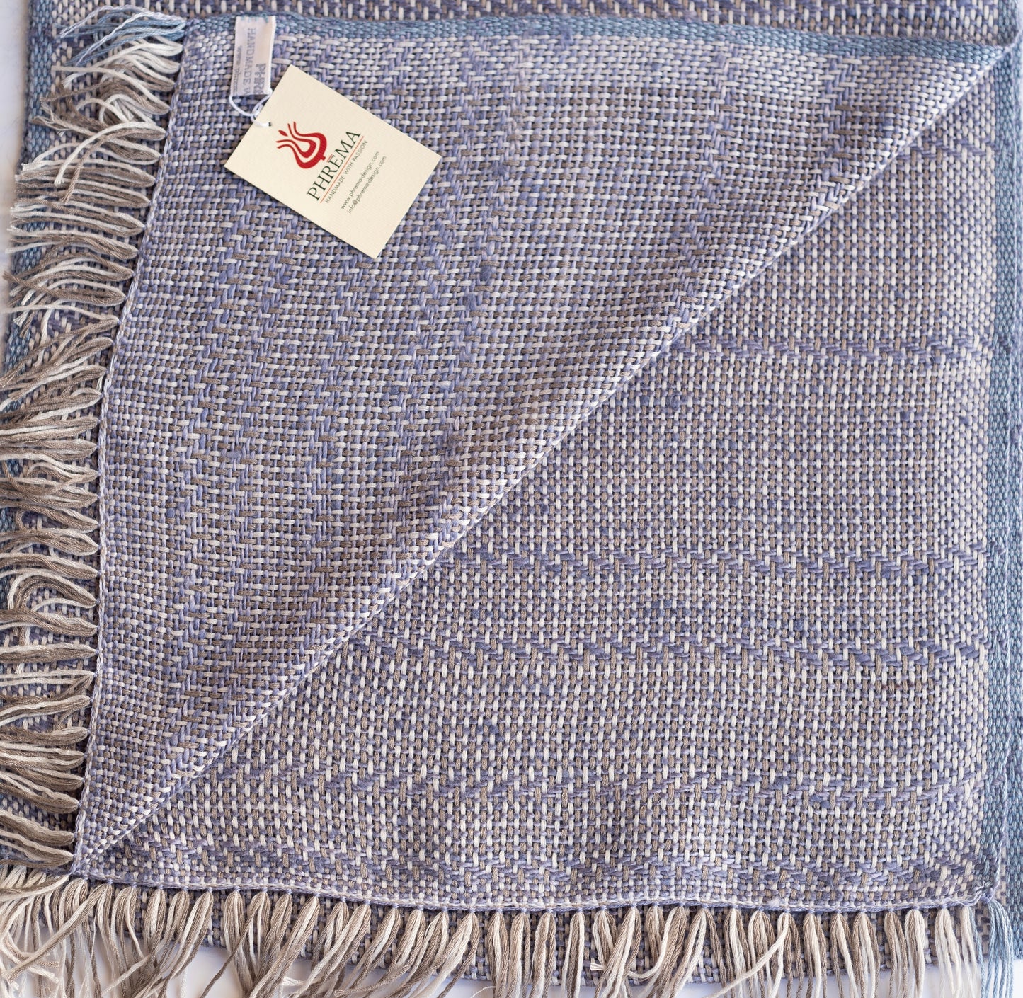 Cotton and Fine Yarn Scarf SUGAR PAPER BLUE
