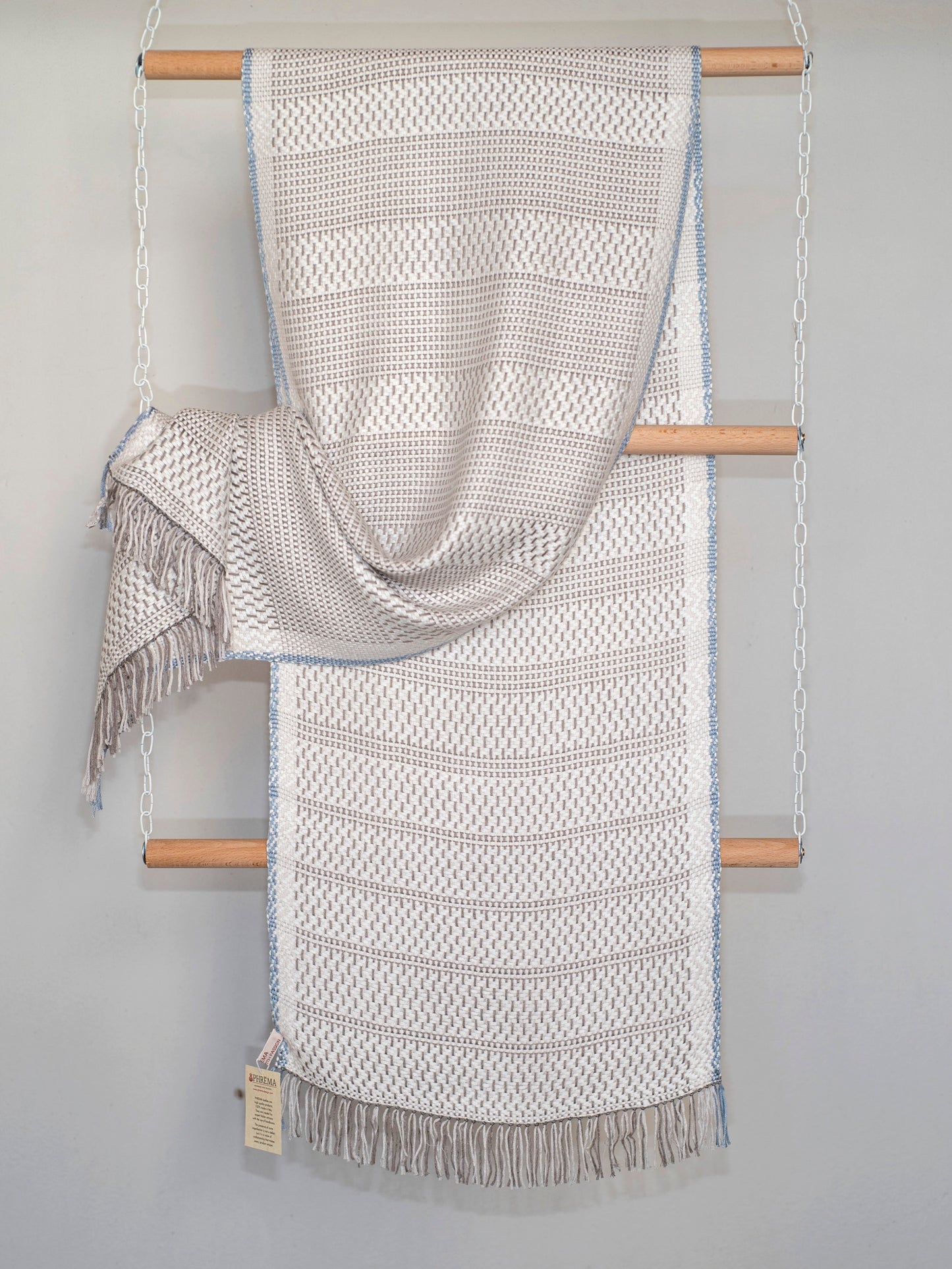 Sciarpa in bamboo White e Grey