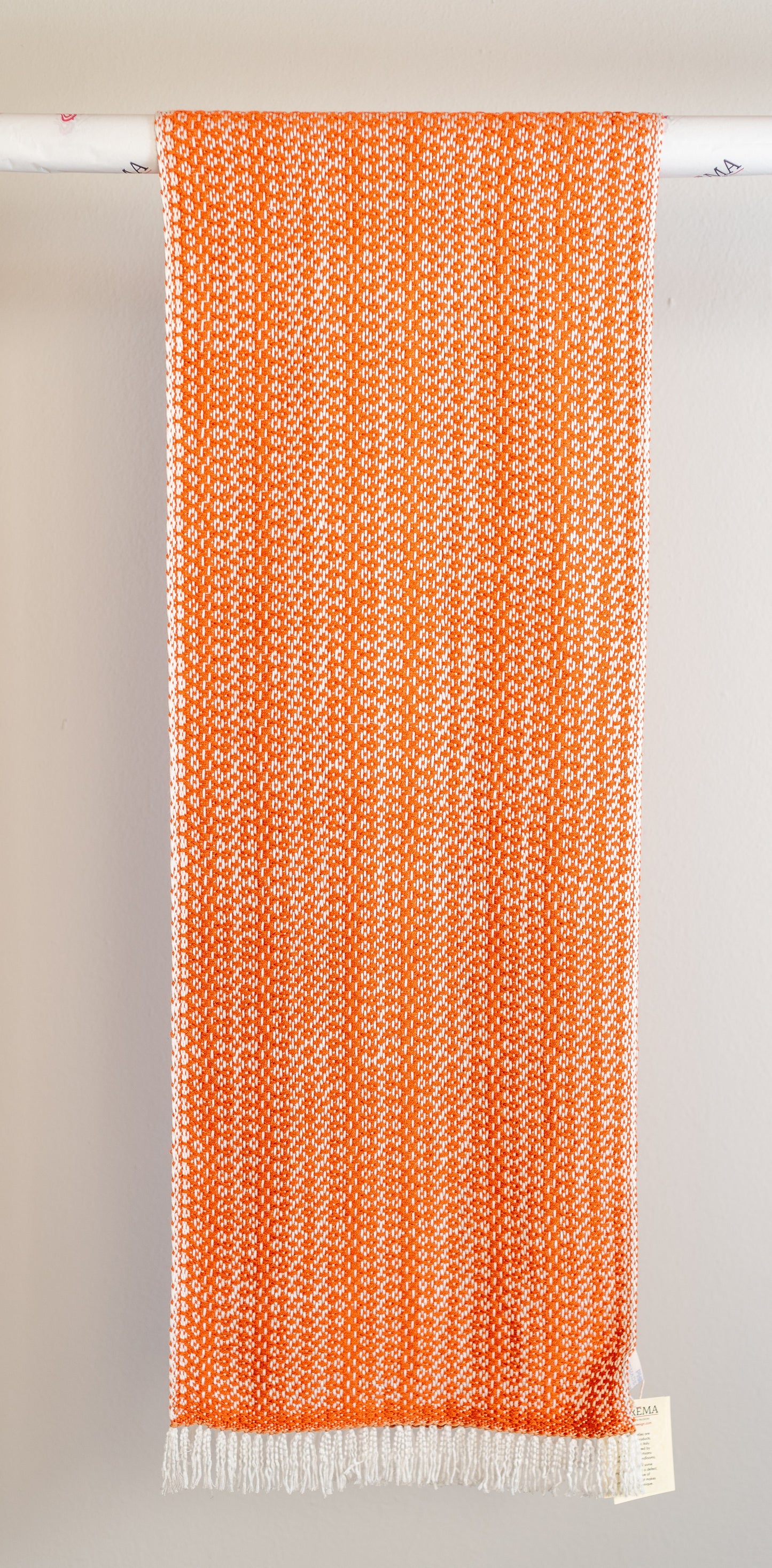 Sciarpa in Bamboo Cashmere e Seta WHITE ORANGE